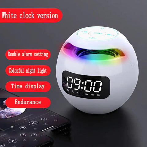 Mini Portable Colorful Bluetooth Alarm Clock Speaker Frugal Finds Galore