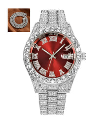 Hip Hop Roman Scale Diamond Quartz Watch Frugal Finds Galore