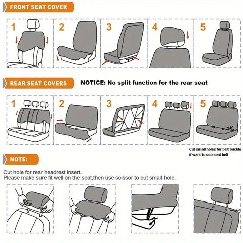 Polyester Car Seat Covers Cushion Set - 4 or 9 Piece Frugal Finds Galore