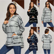Women's Hooded Striped Long Sleeve Sweater Frugal Finds Galore
