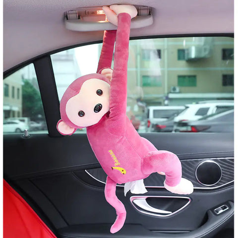 Monkey Tissue Box for Car Seat Back - Hanging Design Frugal Finds Galore