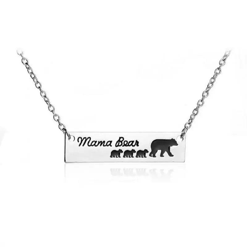 Mama Bear Silver Necklace