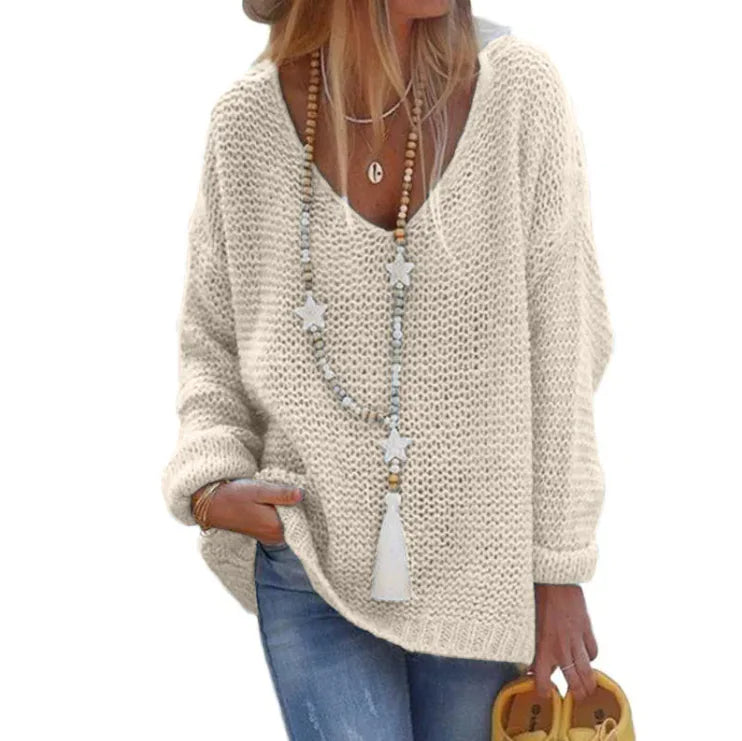 Cozy V-Neck Knit Sweater