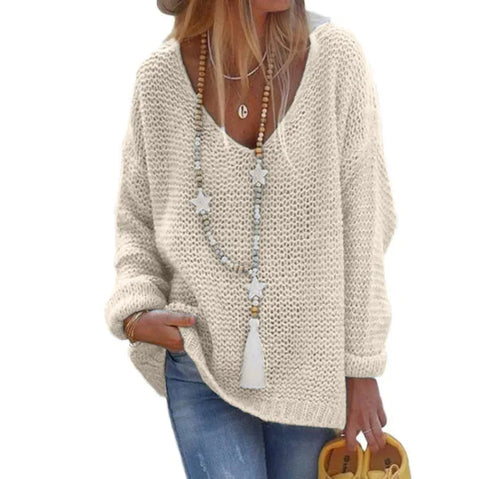 Cozy V-Neck Knit Sweater Frugal Finds Galore