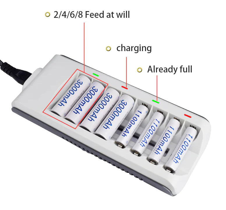 8 Slot Battery Charger