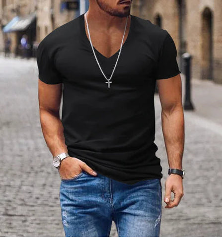 Men's Plus Size Solid Color Casual Short Sleeve T-shirt Frugal Finds Galore