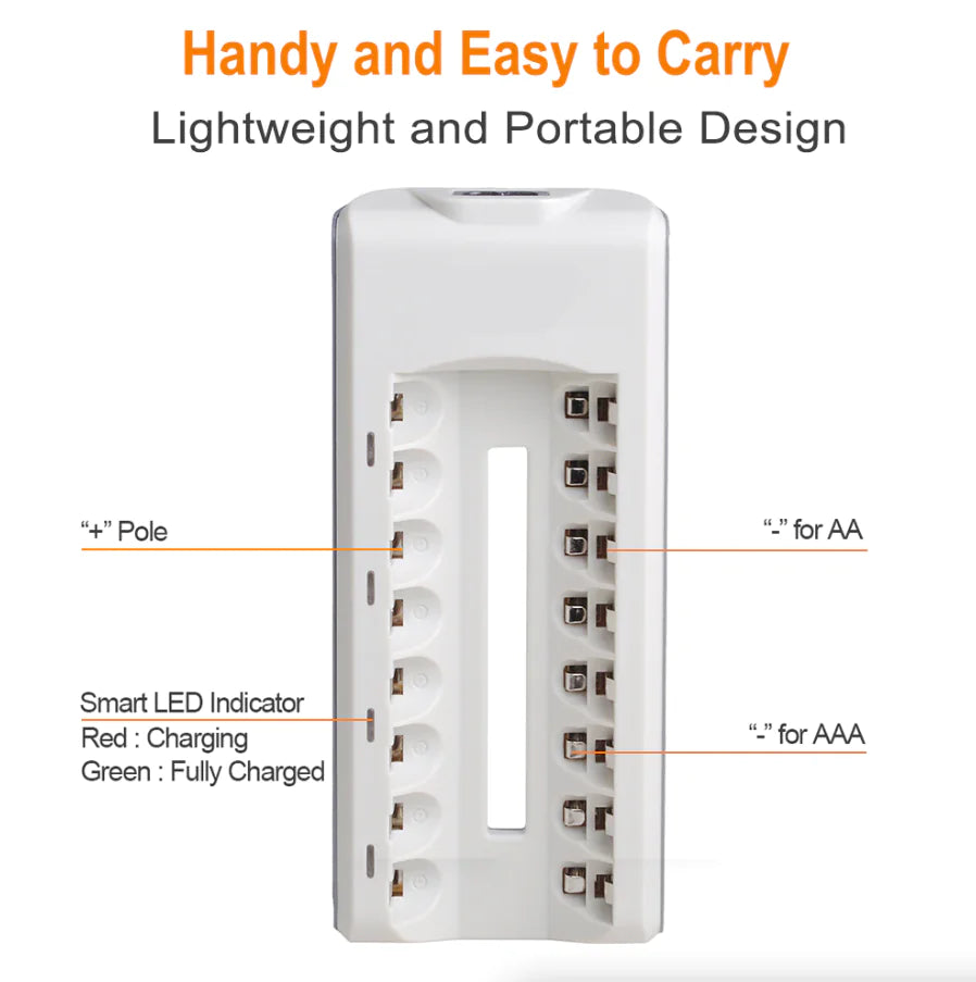 8 Slot Battery Charger