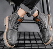 Men's Retro Fashion Casual Leather Tooling Boots Frugal Finds Galore