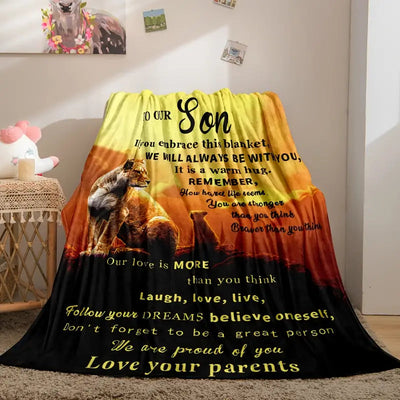 Cozy Flannel Lion Blanket for Son - Soft Throw Blanket Frugal Finds Galore