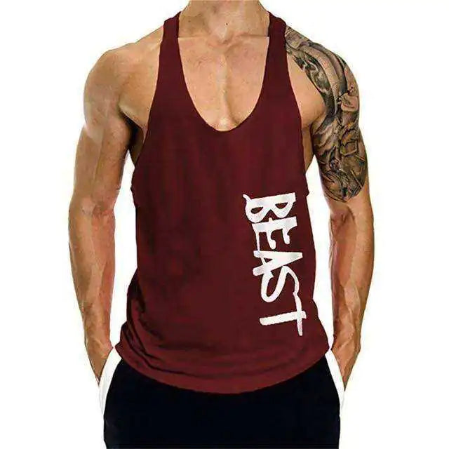 Camiseta deportiva sin mangas con estampado de bestias