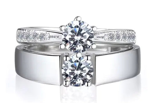 One Carat Six-Claw Diamond Ring with Zircon Accents Frugal Finds Galore