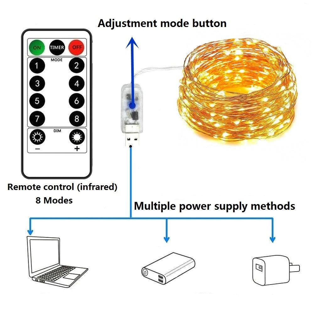 8Mode Remote Control Lights