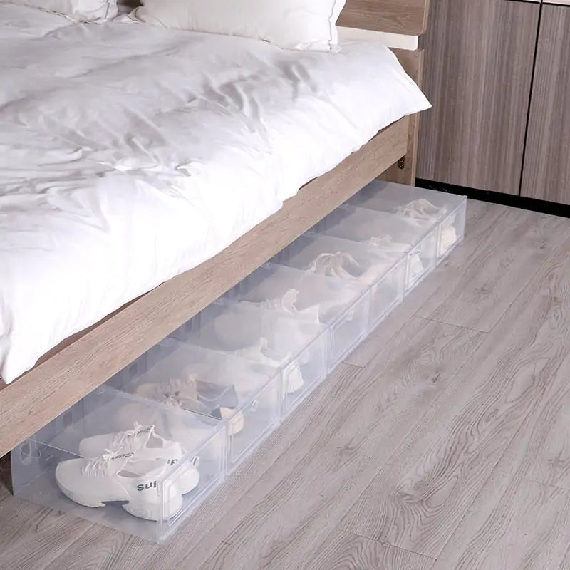 Transparent sneaker storage organizer box