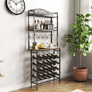 Tall Wine Holder Stand With Wine Glass Holder Frugal Finds Galore