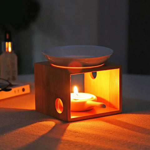 Bamboo Aroma Diffuser and Candle Holder for Home Frugal Finds Galore