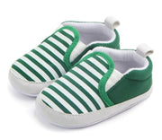 Navy Striped Baby Walking Shoes - Casual Footwear Frugal Finds Galore