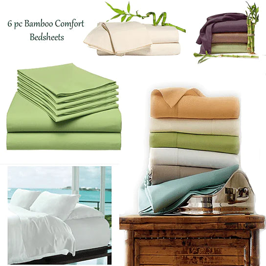 6-Piece Luxury Soft Bamboo Bed Sheet Set