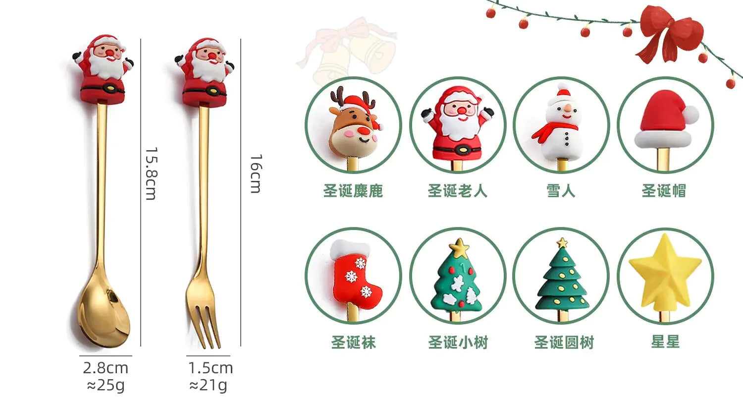 Christmas Cutlery Set: Festive Spoon and Fork