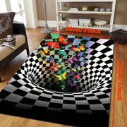 3D Geometric Illusion Rug - Non-Slip and Absorbent Frugal Finds Galore