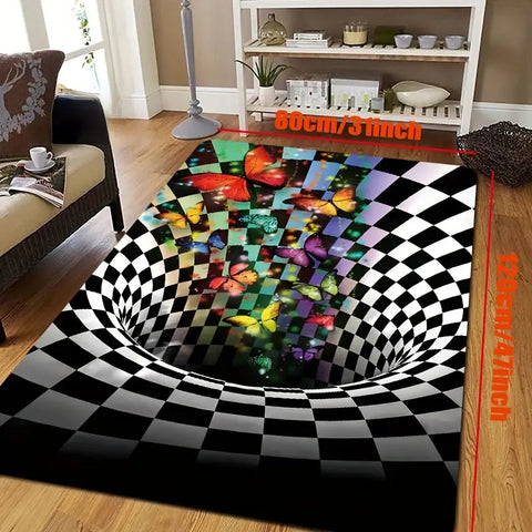 3D Geometric Illusion Rug - Non-Slip and Absorbent Frugal Finds Galore