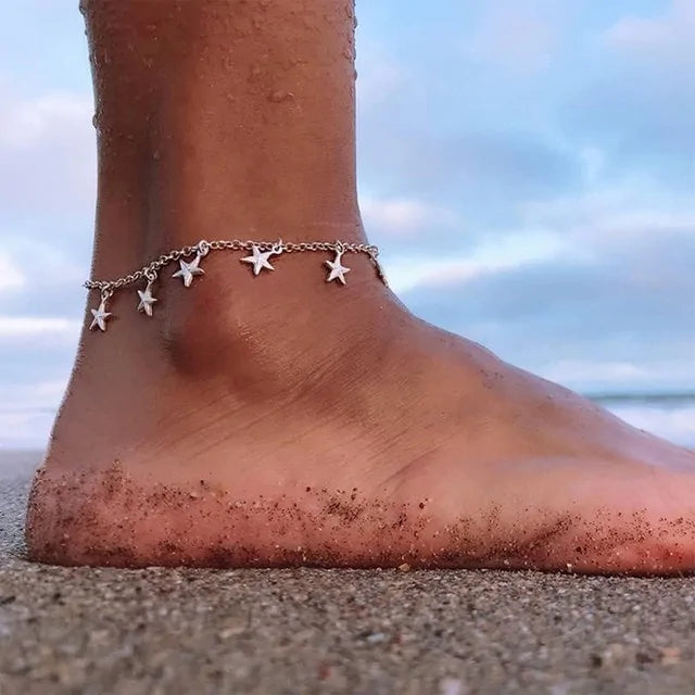 Boho Style Star Anklet Multilayer Foot Chain