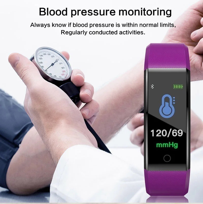 Reloj inteligente de fitness con monitor de actividad y frecuencia cardíaca para mujeres y hombres, monitor de presión arterial y oxígeno