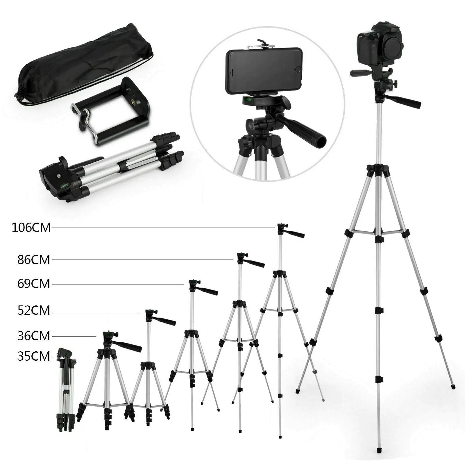 Professional Camera Tripod Stand Holder Mount