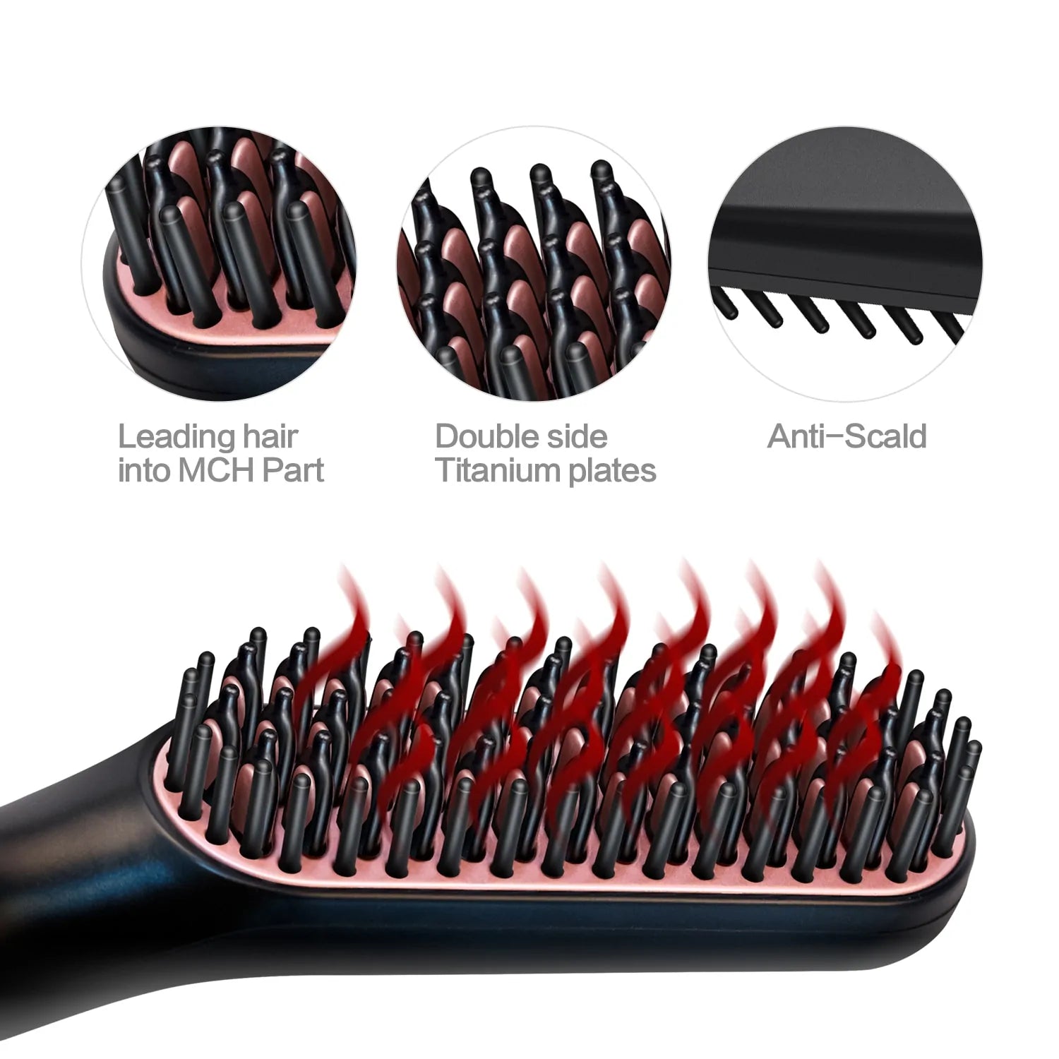 3 In 1 Multifunctional Hair Comb Brush Beard Straightener