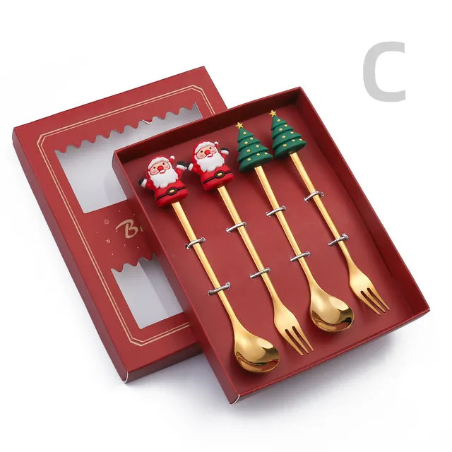 Christmas Cutlery Set: Festive Spoon and Fork