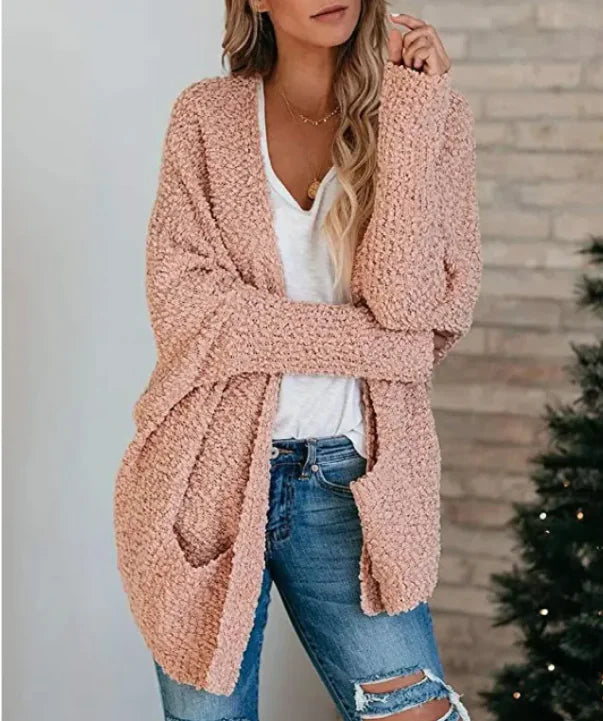 Knitted Pocketed Cardigan Sweater