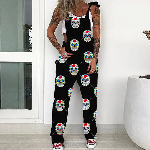 Skull Print Pocket Overalls Frugal Finds Galore