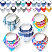 Baby Bandana Drool Bibs - 5 Pack 100% Cotton Absorbent Baby Bibs (Tie Dye) Frugal Finds Galore
