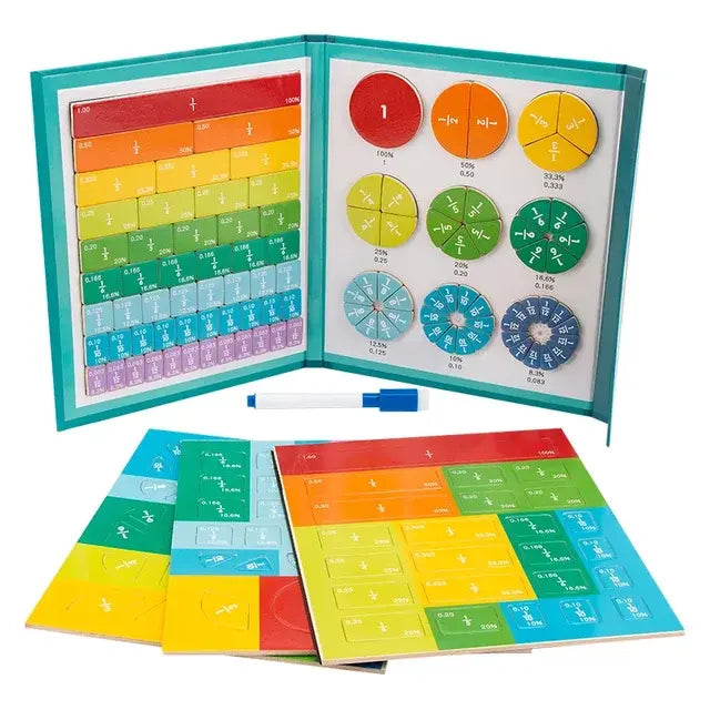 Montessori Children Magnetic Fraction Learning Math Toys