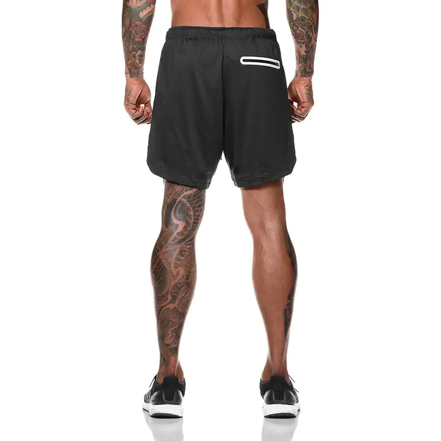 Pantalones cortos 2 en 1 para correr, gimnasio, fitness, para hombre