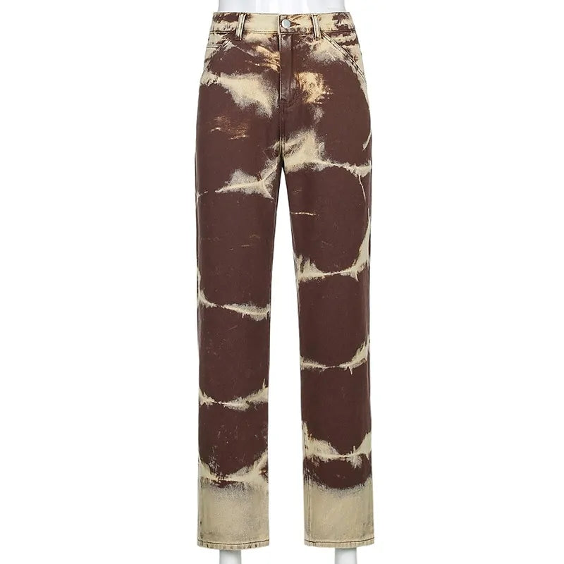 Vintage Aesthetics Brown Denim Trousers