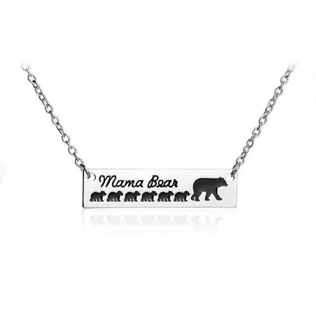 Mama Bear Silver Necklace