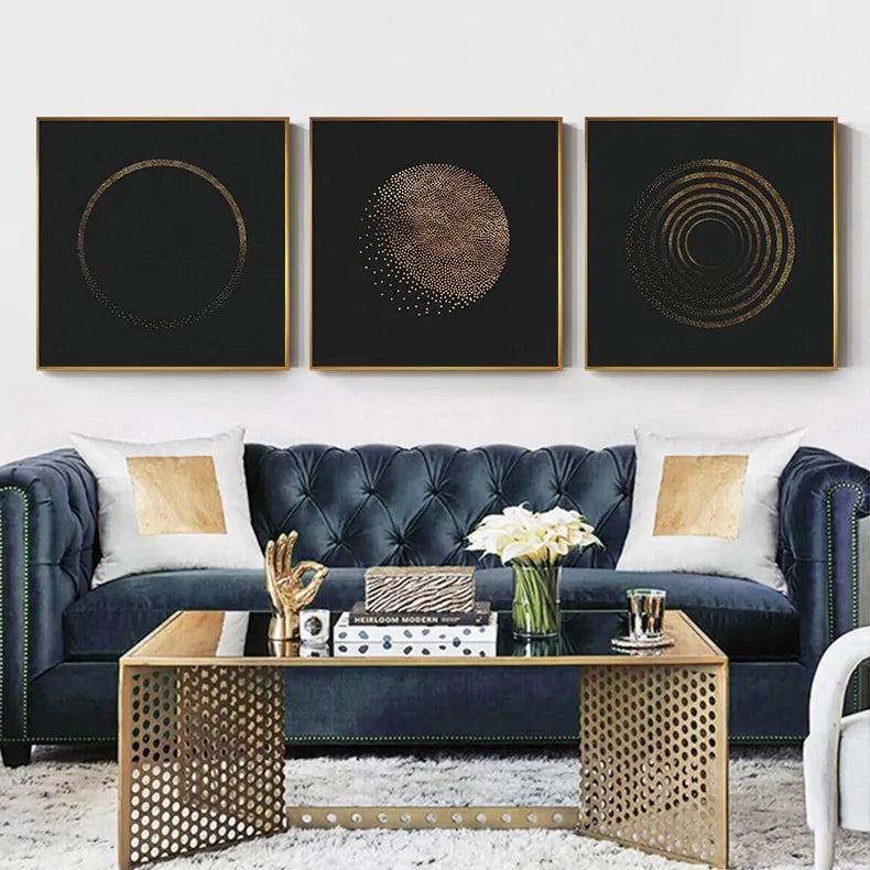 Abstract Gold Luxury Nordic Canvas Art Painting