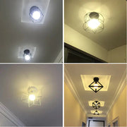 Vintage Black Iron Cage Ceiling Lamp for Home Lighting Frugal Finds Galore