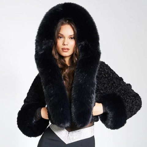 Women's New Fall Winter Hooded Fur Collar Coat Frugal Finds Galore