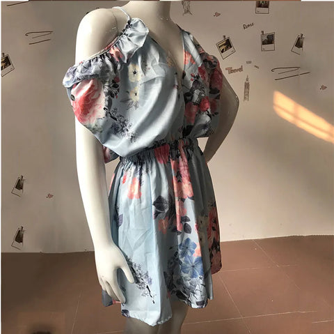 V-Neck Floral Print Jumpsuit with Straps Frugal Finds Galore