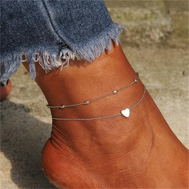 Boho Style Star Anklet Multilayer Foot Chain