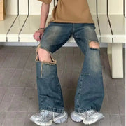 Men's Distressed Ripped Wash Jeans Frugal Finds Galore
