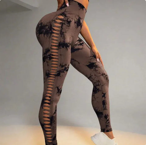 Tie-Dye High-Waist Mesh Yoga Leggings Frugal Finds Galore