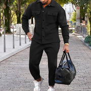 Suede Slim Fit Solid Color Two-Piece Suit for Men Frugal Finds Galore