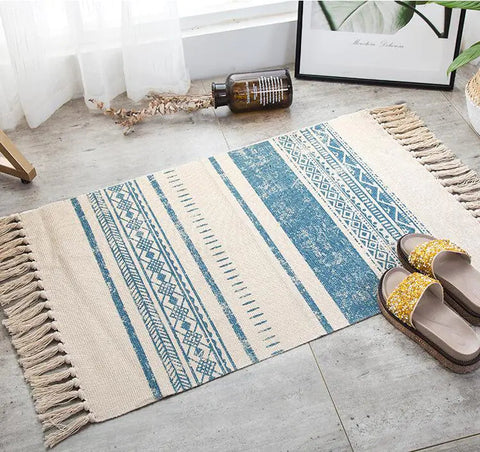 Vintage Nordic Minimalist Cotton Linen Area Rug Frugal Finds Galore