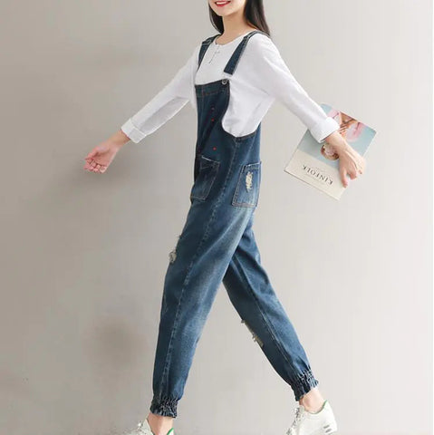 Embroidered Ripped Denim Overalls and Joggers Frugal Finds Galore
