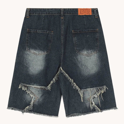 Vintage Splicing Star Denim Shorts Frugal Finds Galore