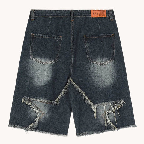 Vintage Splicing Star Denim Shorts Frugal Finds Galore