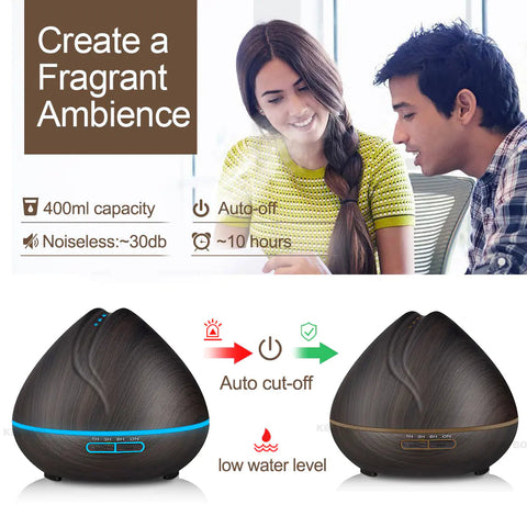 Wood Grain Humidifier with Essential Oil Diffuser Frugal Finds Galore
