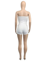 Women's Solid Color Tube-Top Sleeveless Slim-Fit Romper Frugal Finds Galore